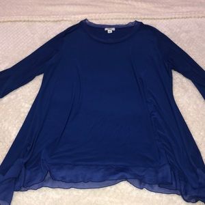 Royal blue plus size blouse